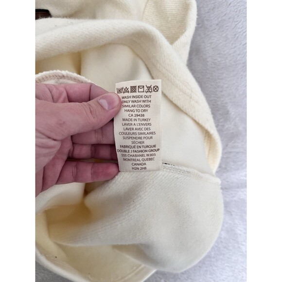 Wanakome Sweatshirt Womens XS Cream Funnel Turtleneck Cowl Pullover Terry - Picture 8 of 11